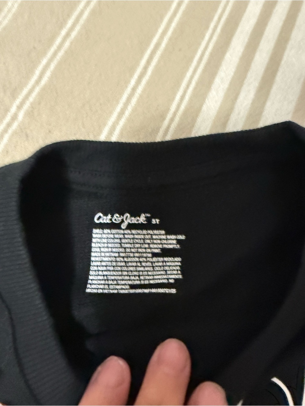 Cat & Jack Black "oh, hey ghoul!" Glow Graphic Sweatshirt - Picture 2 of 2
